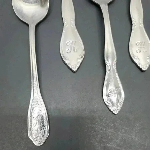 Flatware Stainless Steel Korea Letter "H" Engraved On Handle - Picture 3 of 13